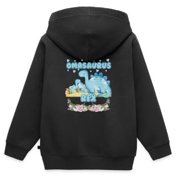 Omasaurus Dinosaurier Grandma Muttertag Granny - Kinder Premium Organic Zip Hoodie - Schwarz - Hinten - AI Model Kid Male (0cm)