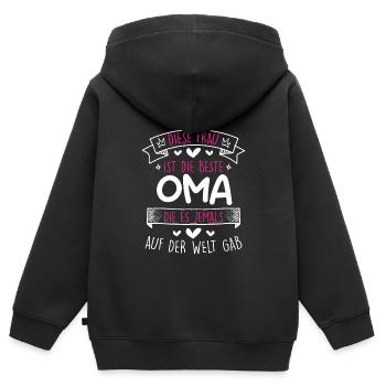 Weltbeste Oma Muttertag coole Oma Granny - Kinder Premium Organic Zip Hoodie - Schwarz - Hinten - AI Model Kid Male (0cm)