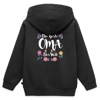 Weltbeste Oma Muttertag coole Oma Granny - Kinder Premium Organic Zip Hoodie - Schwarz - Hinten - AI Model Kid Male (0cm)