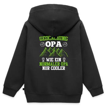 Geocaching Opa GPS Schnitzeljagd Großvater - Kinder Premium Organic Zip Hoodie - Schwarz - Hinten - AI Model Kid Male (0cm)