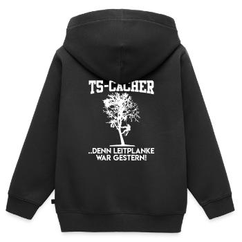 Geocaching Geocacher GPS Schnitzeljagd - Kinder Premium Organic Zip Hoodie - Schwarz - Hinten - AI Model Kid Male (0cm)