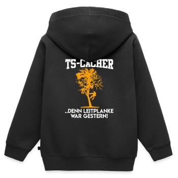 Geocaching Geocacher GPS Schnitzeljagd - Kinder Premium Organic Zip Hoodie - Schwarz - Hinten - AI Model Kid Male (0cm)