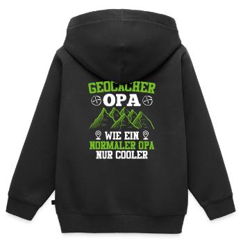 Geocaching Opa GPS Schnitzeljagd Großvater - Kinder Premium Organic Zip Hoodie - Schwarz - Hinten - AI Model Kid Male (0cm)