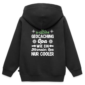 Geocaching Opa GPS Schnitzeljagd Geocacher - Kinder Premium Organic Zip Hoodie - Schwarz - Hinten - AI Model Kid Male (0cm)