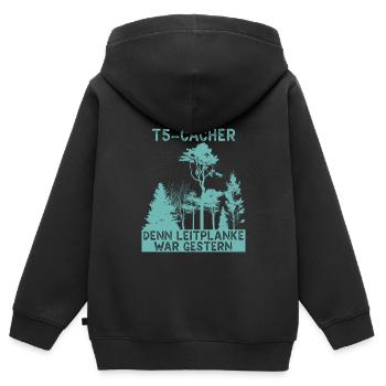 Geocache Geocacher GPS Schatzsuche Geocaching - Kinder Premium Organic Zip Hoodie - Schwarz - Hinten - AI Model Kid Male (0cm)