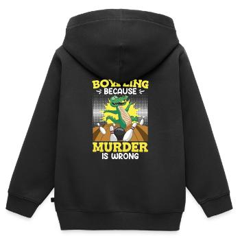 Bowling parce que le meurtre est faux Bowlingspieler - Sweat Premium à capuche zippé enfant bio - noir - Dos - AI Model Kid Male (0cm)