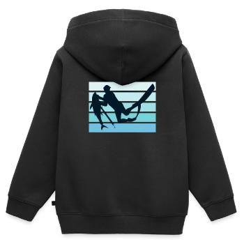 Spearfishing Dive Fish Hunting Spear Fisherman - Kids Premium Organic Zip-up Hoodie - black - Back - AI Model Kid Male (0cm)