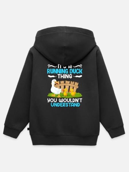 Laufenten It´s a Running Duck Thing Entenliebhaber - Premium børne zip-hættetrøje økologisk - sort