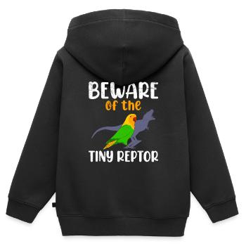 Les tourtereaux se méfient du minuscule tourtereau Reptor - Sweat Premium à capuche zippé enfant bio - noir - Dos - AI Model Kid Male (0cm)