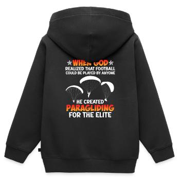 Parapente parapente pour l’élite - Sweat Premium à capuche zippé enfant bio - noir - Dos - AI Model Kid Male (0cm)