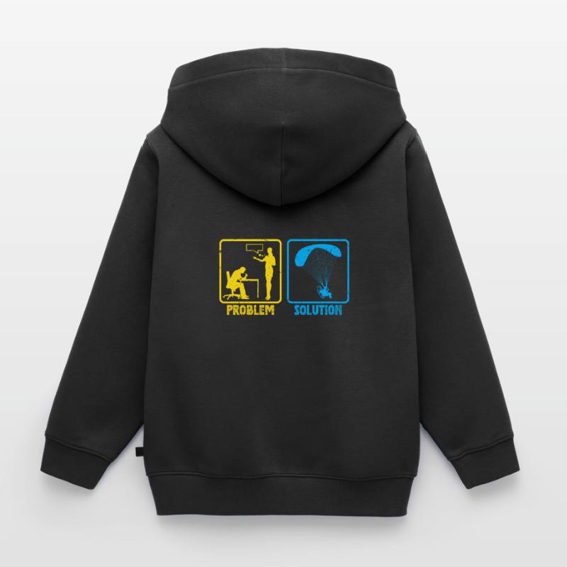Gleitschirmflieger Problem Solution Paraglider Kids Premium Organic Zip-up Hoodie