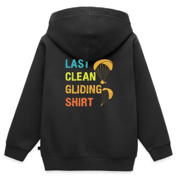 Gleitschirmflieger Last Clean Gliding Shirt - Kinder Premium Organic Zip Hoodie - Schwarz - Hinten - AI Model Kid Male (0cm)