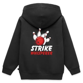 Strike Whisperer Bowler Bowler - Sweat Premium à capuche zippé enfant bio - noir - Dos - AI Model Kid Male (0cm)