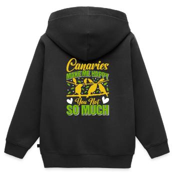 Kanarienvogel Canaries make me happy Singvögel - Kinder Premium Organic Zip Hoodie - Schwarz - Hinten - AI Model Kid Male (0cm)