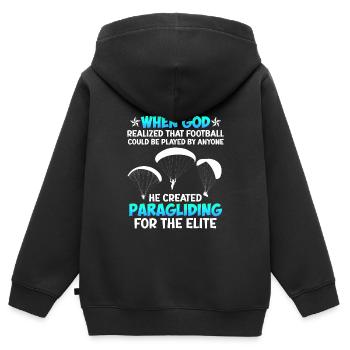Parapente parapente pour l’élite - Sweat Premium à capuche zippé enfant bio - noir - Dos - AI Model Kid Male (0cm)