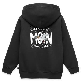 Moin Moin Moin Norddeutschland Shirt Vogelfreund - Sweat Premium à capuche zippé enfant bio - noir - Dos - AI Model Kid Male (0cm)