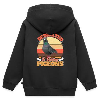 Pigeon Breeders Dedicated to Raising Pigeons - Kids Premium Organic Zip-up Hoodie - black - Back - AI Model Kid Male (0cm)