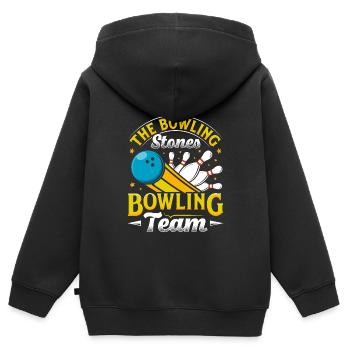Bowling The Bowling Stones Joueur de bowling drôle - Sweat Premium à capuche zippé enfant bio - noir - Dos - AI Model Kid Male (0cm)