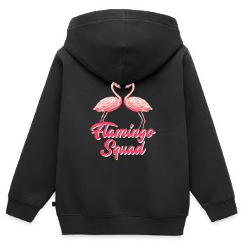 Flamingo Squad Jungesellinnenabschied Frauen - Kinder Premium Organic Zip Hoodie - Schwarz - Hinten - AI Model Kid Male (0cm)