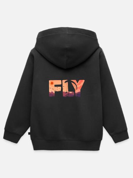 Fliegen Gleitschirmflieger Paragliding Piloten - Premium børne zip-hættetrøje økologisk - sort