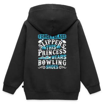 Bowling Femmes Forget Glass Slippers Bowlers - Sweat Premium à capuche zippé enfant bio - noir - Dos - AI Model Kid Male (0cm)