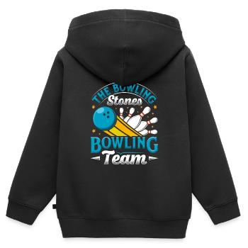 Bowling The Bowling Stones Joueur de bowling drôle - Sweat Premium à capuche zippé enfant bio - noir - Dos - AI Model Kid Male (0cm)
