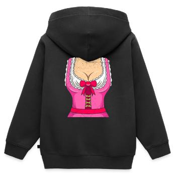 Dirndl Bayerisch Trachten Shirt - Kinder Premium Organic Zip Hoodie - Schwarz - Hinten - AI Model Kid Male (0cm)
