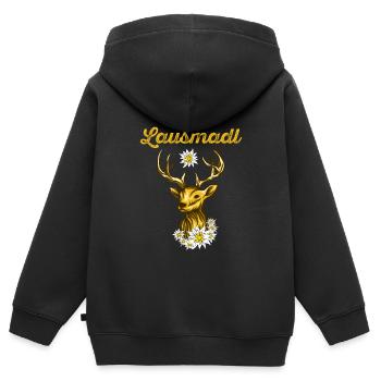 Lausmadl Dirndl Trachten Shirt Frauen Tracht - Kinder Premium Organic Zip Hoodie - Schwarz - Hinten - AI Model Kid Male (0cm)