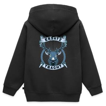 Ersatz Tracht Lederhose Herbstfest - Kinder Premium Organic Zip Hoodie - Schwarz - Hinten - AI Model Kid Male (0cm)