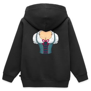 Dirndl Bayerisch Trachten Shirt - Kinder Premium Organic Zip Hoodie - Schwarz - Hinten - AI Model Kid Male (0cm)