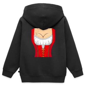 Dirndl Bayerisch Trachten Shirt - Kinder Premium Organic Zip Hoodie - Schwarz - Hinten - AI Model Kid Male (0cm)
