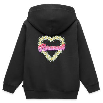 Herbstfest Bayerische Frauen Dirndl Shirt - Kinder Premium Organic Zip Hoodie - Schwarz - Hinten - AI Model Kid Male (0cm)