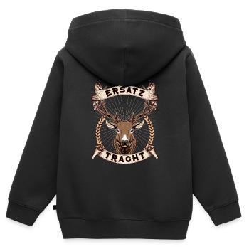 Ersatz Tracht Lederhose Herbstfest - Kinder Premium Organic Zip Hoodie - Schwarz - Hinten - AI Model Kid Male (0cm)