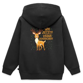 Bayern Tracht Wie Jetzt? Keine Lederhosen? - Kinder Premium Organic Zip Hoodie - Schwarz - Hinten - AI Model Kid Male (0cm)