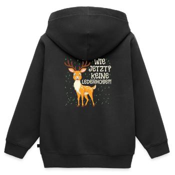 Bayern Tracht Wie Jetzt? Keine Lederhosen? - Kinder Premium Organic Zip Hoodie - Schwarz - Hinten - AI Model Kid Male (0cm)