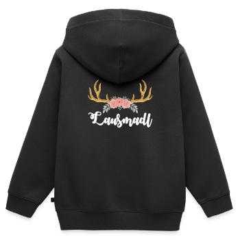 Lausmadl Dirndl Trachten Shirt Frauen Tracht - Kinder Premium Organic Zip Hoodie - Schwarz - Hinten - AI Model Kid Male (0cm)