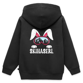 Skihaserl Skihasen Shirt Skihasen Apres Party - Kinder Premium Organic Zip Hoodie - Schwarz - Hinten - AI Model Kid Male (0cm)