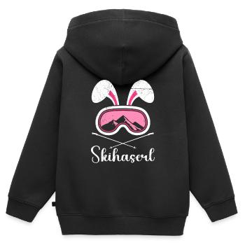 Skihaserl Skihasen Shirt Skihasen Apres Party - Kinder Premium Organic Zip Hoodie - Schwarz - Hinten - AI Model Kid Male (0cm)