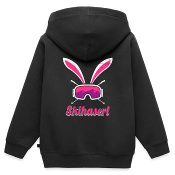 Skihaserl Skihasen Shirt Skihasen Apres Party - Kinder Premium Organic Zip Hoodie - Schwarz - Hinten - AI Model Kid Male (0cm)