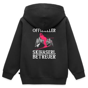 Offizieller Skihasen Betreuer Apres Party - Kinder Premium Organic Zip Hoodie - Schwarz - Hinten - AI Model Kid Male (0cm)