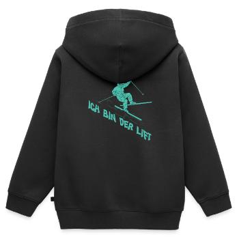 Skibergsteiger Ich bin der Lift Skitouring - Kinder Premium Organic Zip Hoodie - Schwarz - Hinten - AI Model Kid Male (0cm)