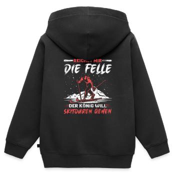 Ski Touring Reichet mir die Felle Skibergsteigen - Kinder Premium Organic Zip Hoodie - Schwarz - Hinten - AI Model Kid Male (0cm)