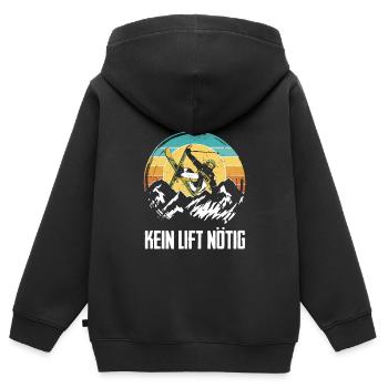 Skifahren Extrem Kein Lift Nötig Skibergsteiger - Kinder Premium Organic Zip Hoodie - Schwarz - Hinten - AI Model Kid Male (0cm)