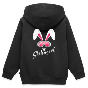 Skihaserl Skihasen Shirt Skihasen Apres Party - Kinder Premium Organic Zip Hoodie - Schwarz - Hinten - AI Model Kid Male (0cm)