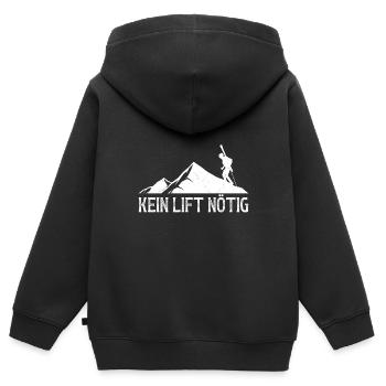 Skibergsteigen Kein Lift Nötig Ski Touring - Kinder Premium Organic Zip Hoodie - Schwarz - Hinten - AI Model Kid Male (0cm)