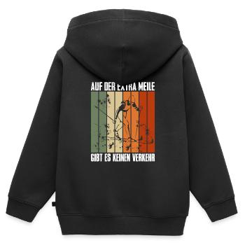 Skilanglauf Auf der Extra Meile Kein Verkehr - Kinder Premium Organic Zip Hoodie - Schwarz - Hinten - AI Model Kid Male (0cm)