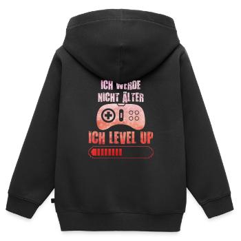 Video Spieler B-Day Werde nicht Älter Ich Level Up - Kinder Premium Organic Zip Hoodie - Schwarz - Hinten - AI Model Kid Male (0cm)