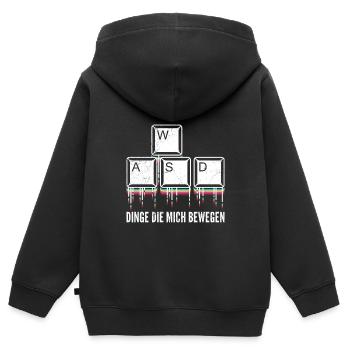PC Video Gamer Dinge die Mich Bewegen Video Spiele - Kinder Premium Organic Zip Hoodie - Schwarz - Hinten - AI Model Kid Male (0cm)
