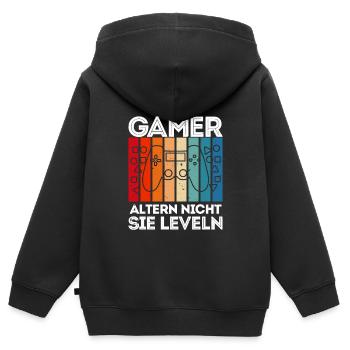 Gamer Altern nicht sie Leveln B-Day Video Spieler - Kinder Premium Organic Zip Hoodie - Schwarz - Hinten - AI Model Kid Male (0cm)
