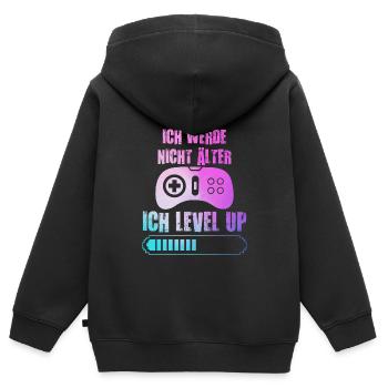 Video Spieler B-Day Werde nicht Älter Ich Level Up - Kinder Premium Organic Zip Hoodie - Schwarz - Hinten - AI Model Kid Male (0cm)